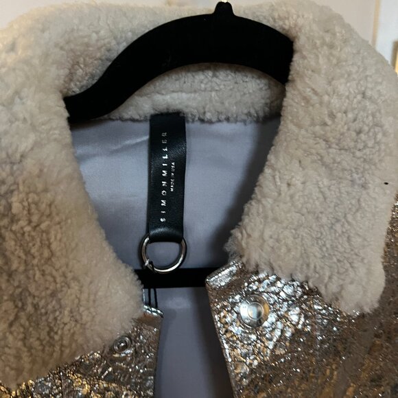 Simon Miller Metallic Fur Collar Jacket - Picture 4 of 4